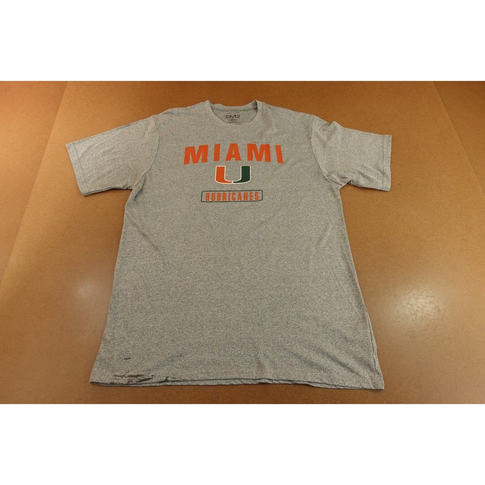 Miami Hurricanes OVB Mens Size 2XL Heather Gray Short Sleeve Graphic Tee *Flaw